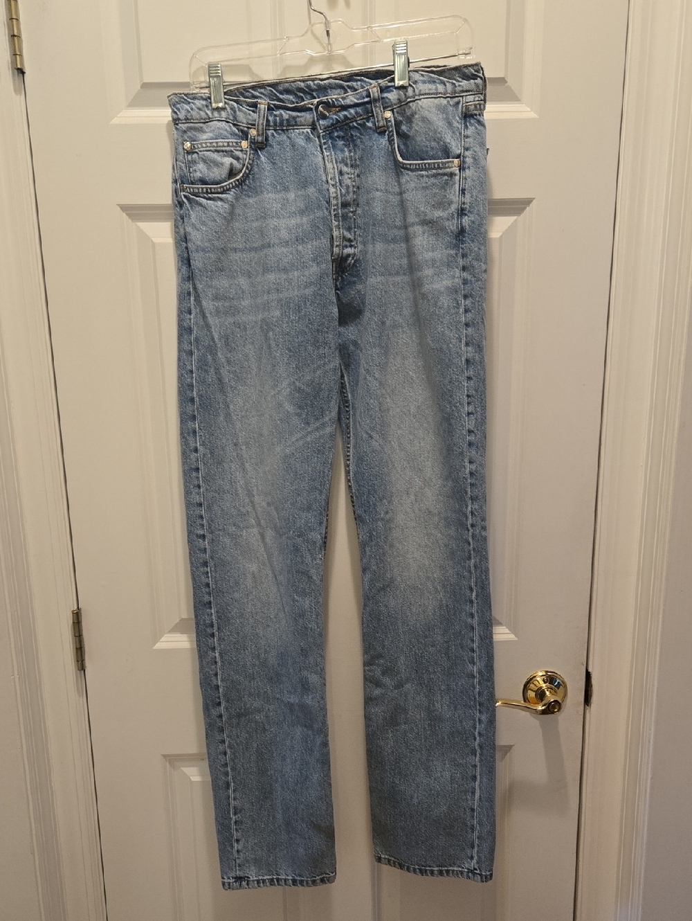 Djerf Avenue Jeans 28 Mid Rise Straight Leg Classic Light Blue Wash 100% Cotton